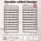 Hanging Jewelry Organizer Storage Earring Jewelry Storage Bag With 48 Pockets Necklace Bracelet Ring Glasses Accessory Display Rack (White)