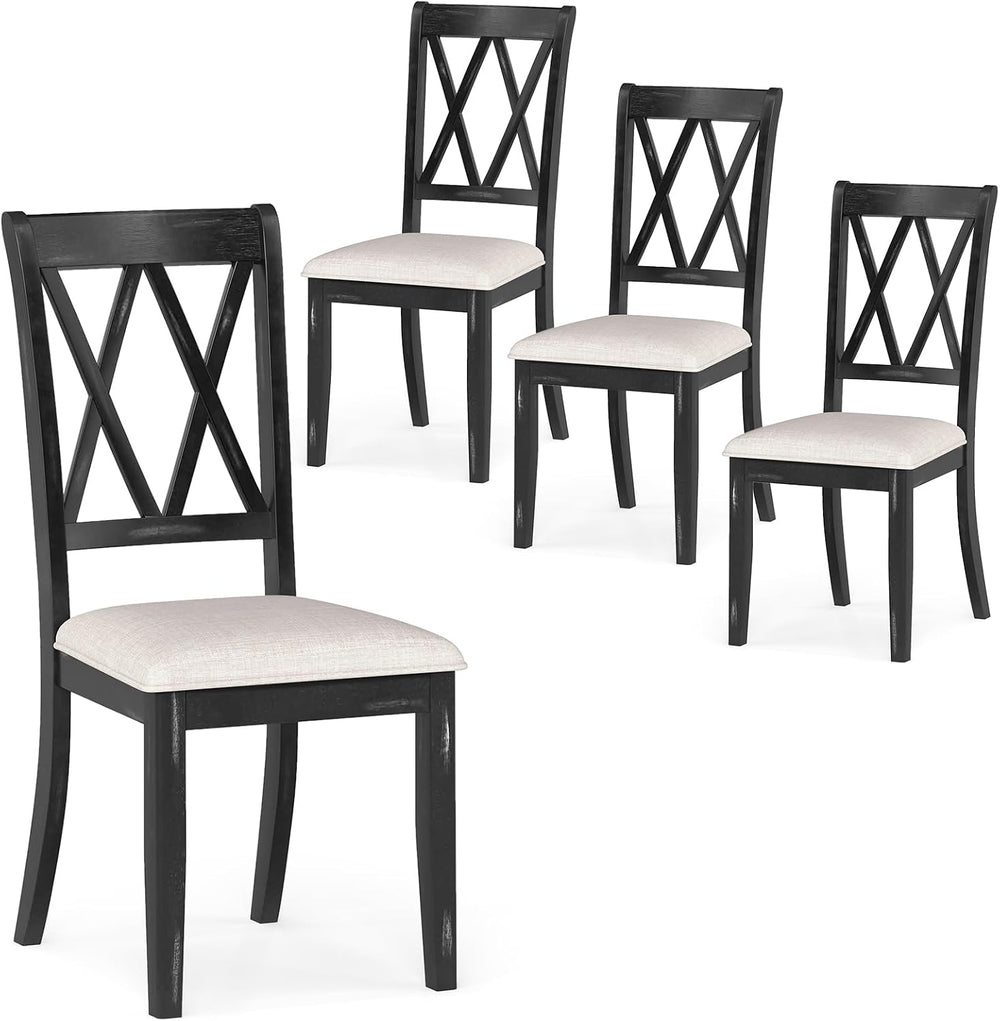 GOFLAME Wooden Dining Chairs Set of 4, Farmhouse Kitchen Chairs with X-Shaped...