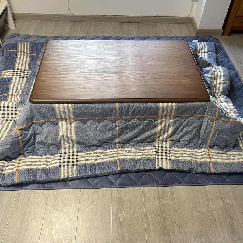 4pcs/Set Kotatsu Table with Heater and Blanket Japanese Kotatsu Table (Walnut...