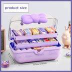 Girls Hair Accessories Storage Box Bow Switch Organizer Box Jewelry Box, Plastic Hair Ties Holder Hair Clips Container Headbands Organizer Gift for Baby Girls Multipurpose Organizer and Portable