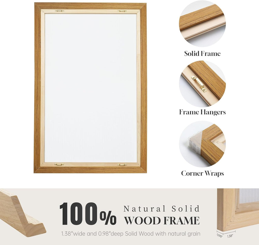 Large Framed Neutal Abstract Landscape Wall Art for Living Room, 60x30 In