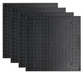 Pegboard Smith 16x16 inch Wall Tool Organizer Pegboard Panels, Black Metal Pegboard for Tool Storage, Workbench Tools Organization Peg Board(4 PCS, Black)