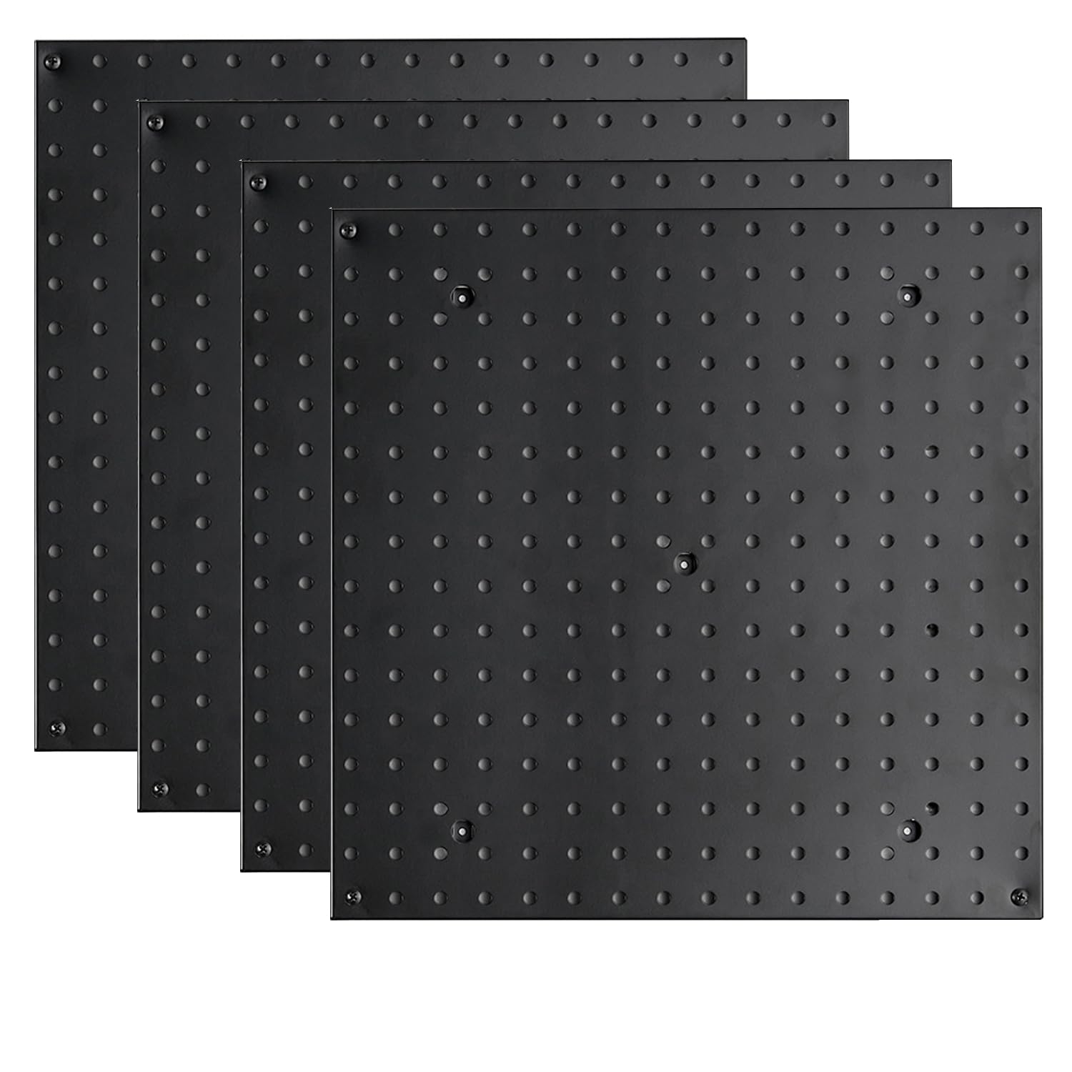 Pegboard Smith 16x16 inch Wall Tool Organizer Pegboard Panels, Black Metal Pegboard for Tool Storage, Workbench Tools Organization Peg Board(4 PCS, Black)