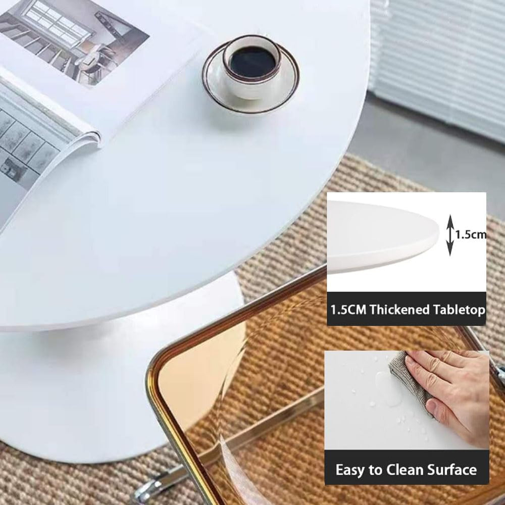 23.4" Tulip Dining Table, White, Perfect for 2-4 People, Mid-Century Mod...