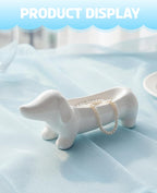 Dachshund Ring Holder, Weiner Dog Ceramic Trinket Tray for Women Men