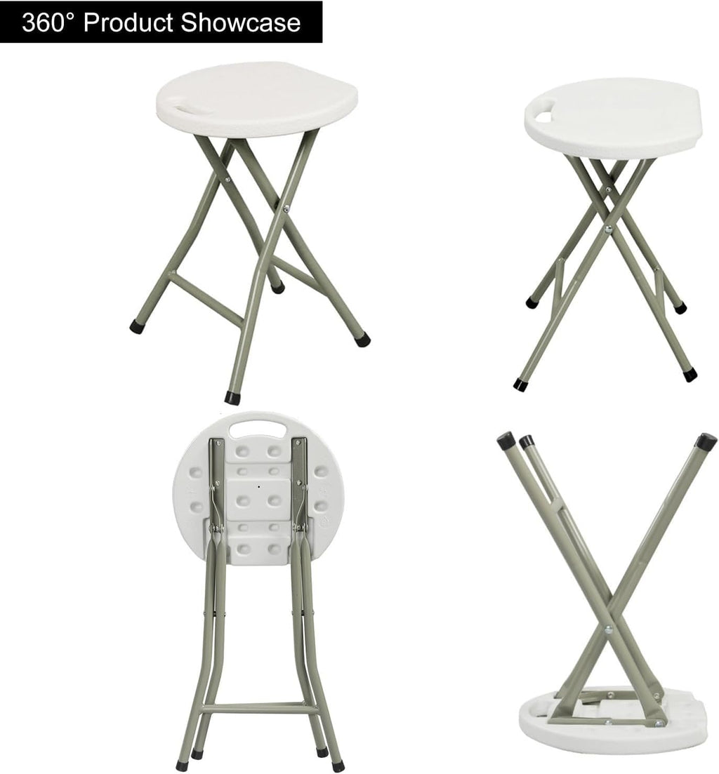 Folding Stool - Folding Chairs for Outside, Backless Stool with Capacity for Kitchen Or Rec Room - Portable(Yellow)