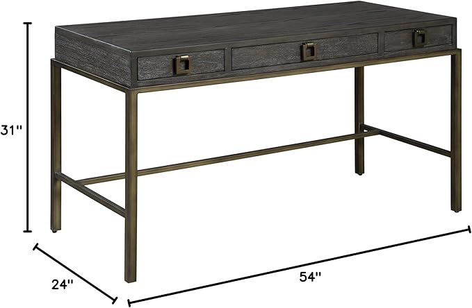 Hekman Wooden Writing Desk - Home Office Workstation with Drawers, Modern Study Table, Executive Furniture for Work, Durable Wood Desk for Home Office, Wooden Finish, Mid-Century Style Organizer