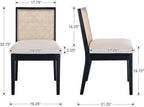 HNY Farmhouse Rattan Dining Chairs Set of 6, Mid Century Modern Kitchen & Dining Room Chairs, Cane Upholstered Kitchen Side Chair with Black Hardwood Frame, Beige