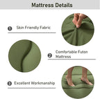 MAXYOYO Japanese Floor Mattress Futon Mattress, 4" Thicken Tatami Mat Sleeping Pad Foldable Roll Up Mat Boys Girls Dormitory Pad Kids Floor Lounger Pillow Bed, Charcoal Grey, Queen Size