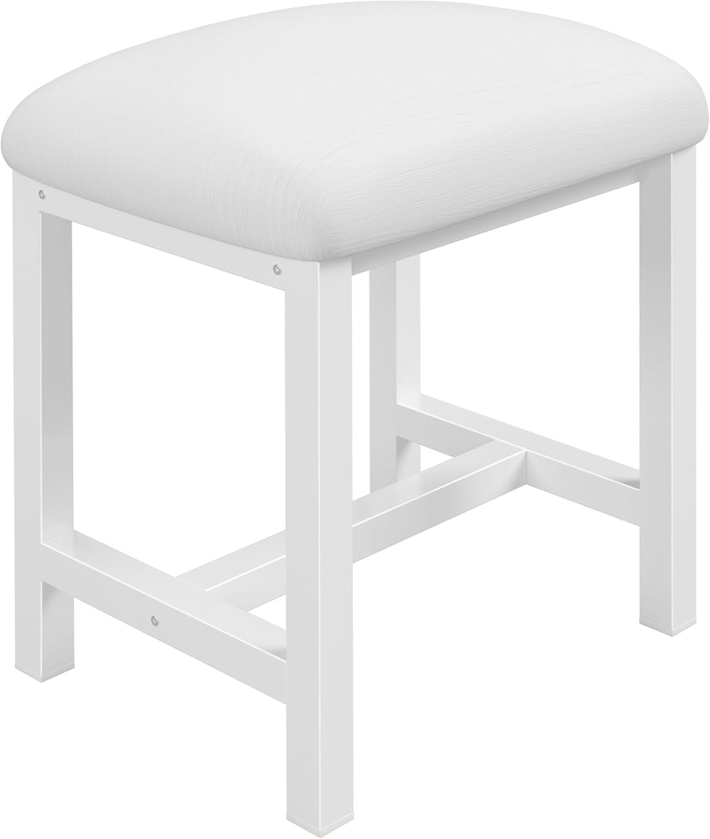Small Vanity Stool, Cute Vanity Stools with Cushion, White Makeup Vanity Chai...