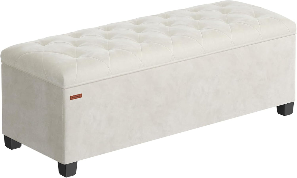 SONGMICS Storage Ottoman Bench, Foot Rest with Legs, Load up to 661.4 lb | En...