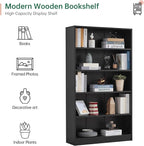 NicBex 59.8“ Heavy Dute Wood Bookcase with Adjustable Shelves, Modern Manga Bookshelf for Living Room, Office, Small Spaces, Manga and Book Shelves Storage, Tip-Over Resistant, 33" Wide Black