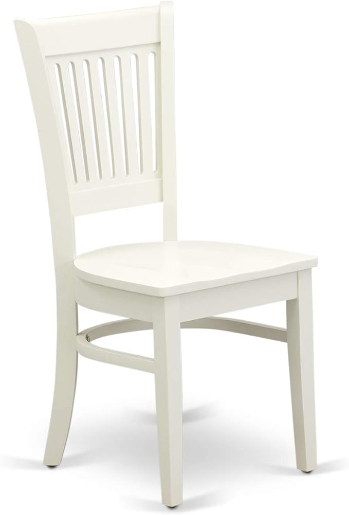 East West Furniture VAVA7-LWH-W 7 Piece Dining Room Table Set Consist of an Oval Kitchen Table with Butterfly Leaf and 6 Dining Chairs, 40x76 Inch, Linen White