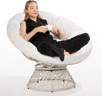 Bme 40" Ergonomic Wicker Papasan Chair
