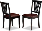 East West Furniture PLAV7-BCH-LC 7 Piece Dining Table Set Consist of an Oval Dinner Table with Butterfly Leaf and 6 Faux Leather Dining Room Chairs, 42x78 Inch, Black & Cherry