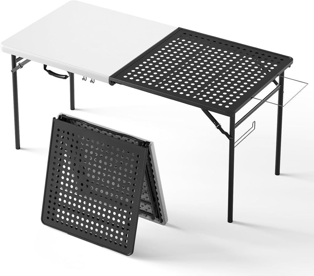 Folding Table, 5ft Folding Grill Table, Portable Camping Table for Cooking &a...