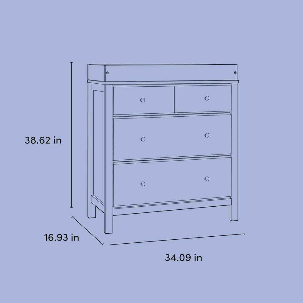 Storkcraft Horizon 3 Drawer Chest with Changing Topper, Pebble Gray