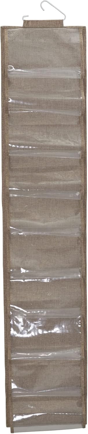 Household Essentials 20-Pocket Closet Shoe File, Beige