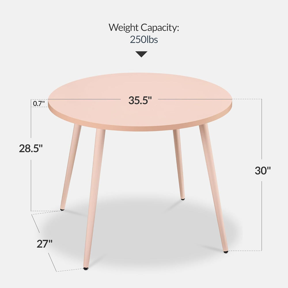 Best Choice Products Round 35.5in Dining Table for 4 w/Sturdy Wood Finish Ste...