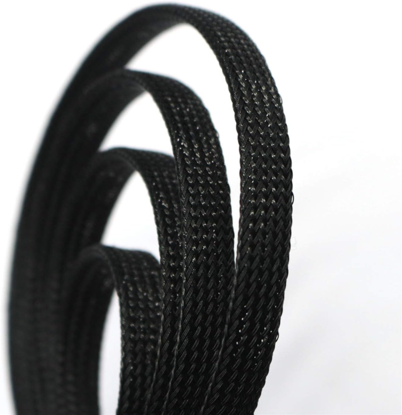 30ft PET Expandable Sleeving Wire Cable Sleeve (1/4", Black)