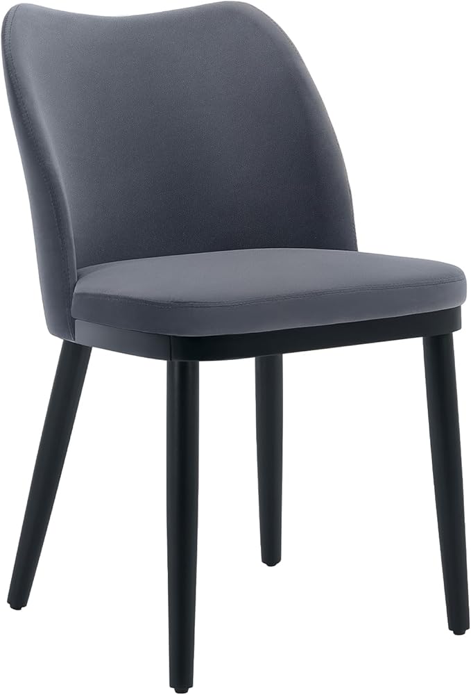 Wooden Dining Chairs Set of 2, Upholstered Kitchen Dining Room Chairs with Padded Seat and Wood Legs, Modern Fabric Side Dinner Chair for Kitchen, Dining Room, Restaurant, Cafe
