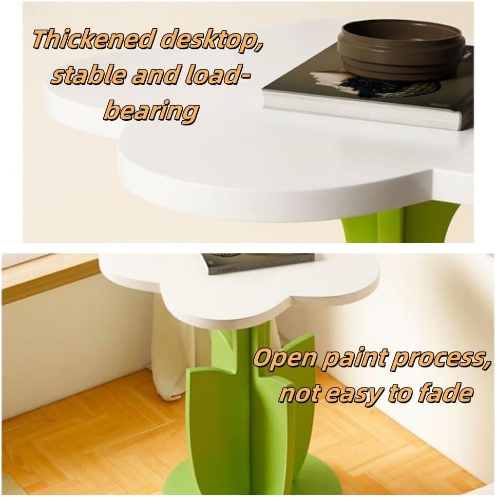 Flower Shape Side Table, Modern Bedside Table, Multifunctional Coffee Table, ...