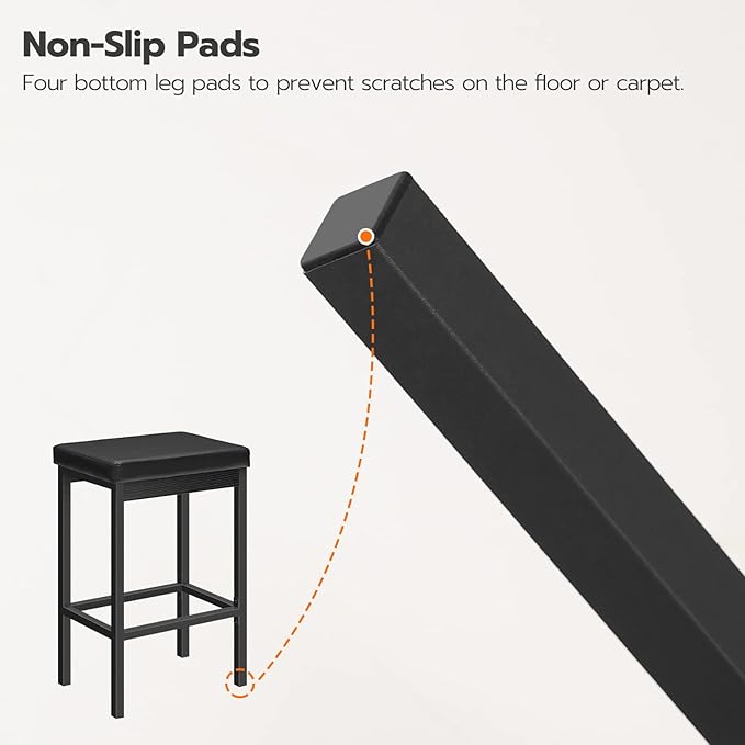 HOOBRO Bar Stools, Set of 4 Bar Chairs, 24.8-Inch Height Stools, Breakfast Ba...