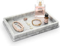Italian Real Natural Marble Bathroom Vanity Tray 12 inch, Carrara White Stone Jewelry Tray, Rectangle Perfume Trays, Large Tank Trays, Cosmetic Organizer