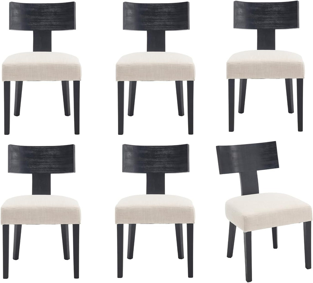 chairus Farmhouse Dining Chairs Set of 6, Upholstered Accent Chairs with Blac...