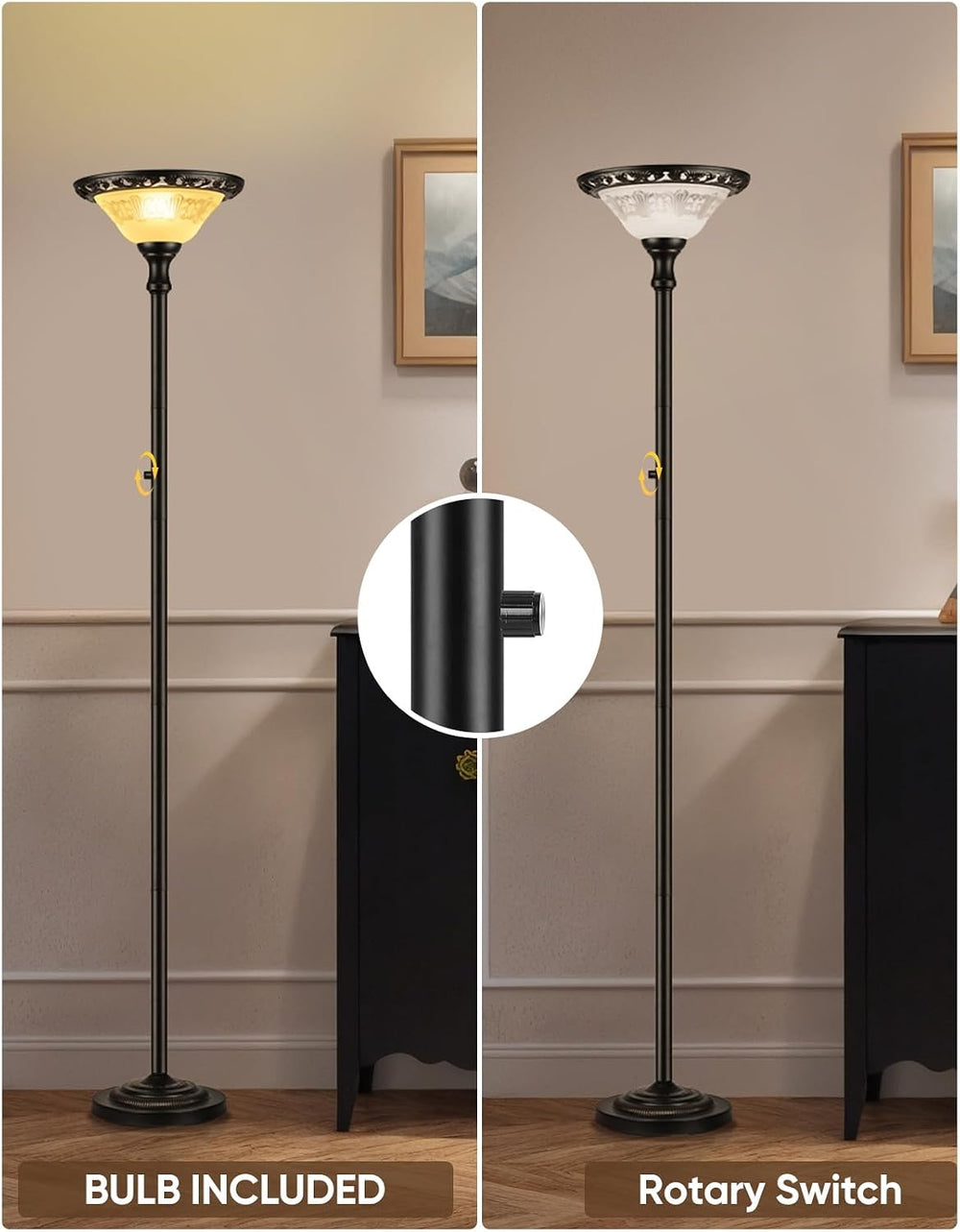 PARTPHONER Torchiere Floor Lamps for Living Room, 71" Tall Standing Lamp...