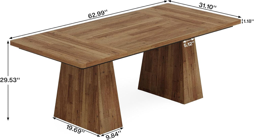 Tribesigns 63-Inch Executive Desk, Large Office Computer Desk with Double Ped...