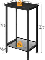 HOOBRO Tall Side Table and Console Table Bundle, with Adjustable Mesh Shelves and Wave-Patterned Legs, for Living Room, Entryway, BB03DH01-BK385XG01