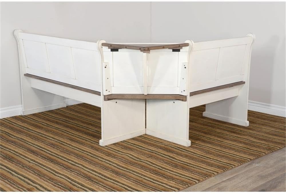 Pemberly Row Dining Set Wood, Rectangular in Off White (36" H x 75"...