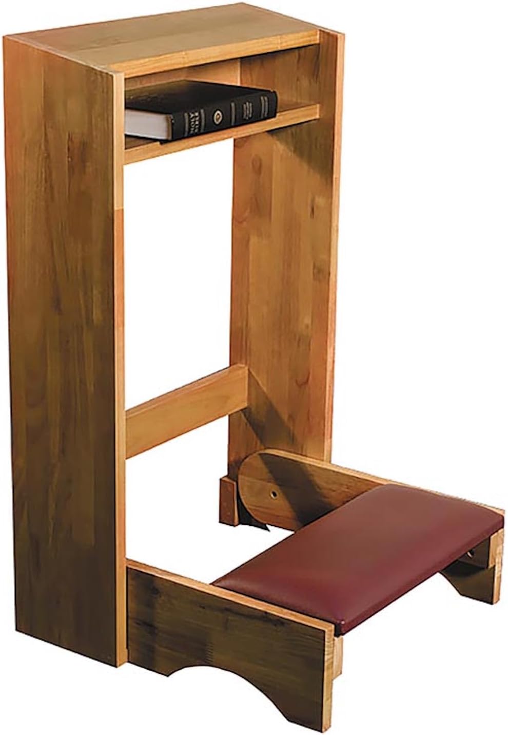 CB Church Supply Solid Maple Folding Padded Kneeler, Standard, Pecan Stain