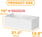 SpaceAid 3 Pack 10" High Under Bed Storage Containers, Large Underbed Storage Organizer Bins with Lids for Bedroom, Dorm, Clothes, Closet Organization, Bed Sheets and Blankets (White)