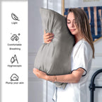 Silk Pillowcase for Hair and Skin,Soft,Breathable and Sliky 100% Queen Silk Pillow Case Set of 2,Both Sides Natural Mulberry Silk Pillowcases with Hidden Zipper(Queen Size 20"X 30",2pcs)