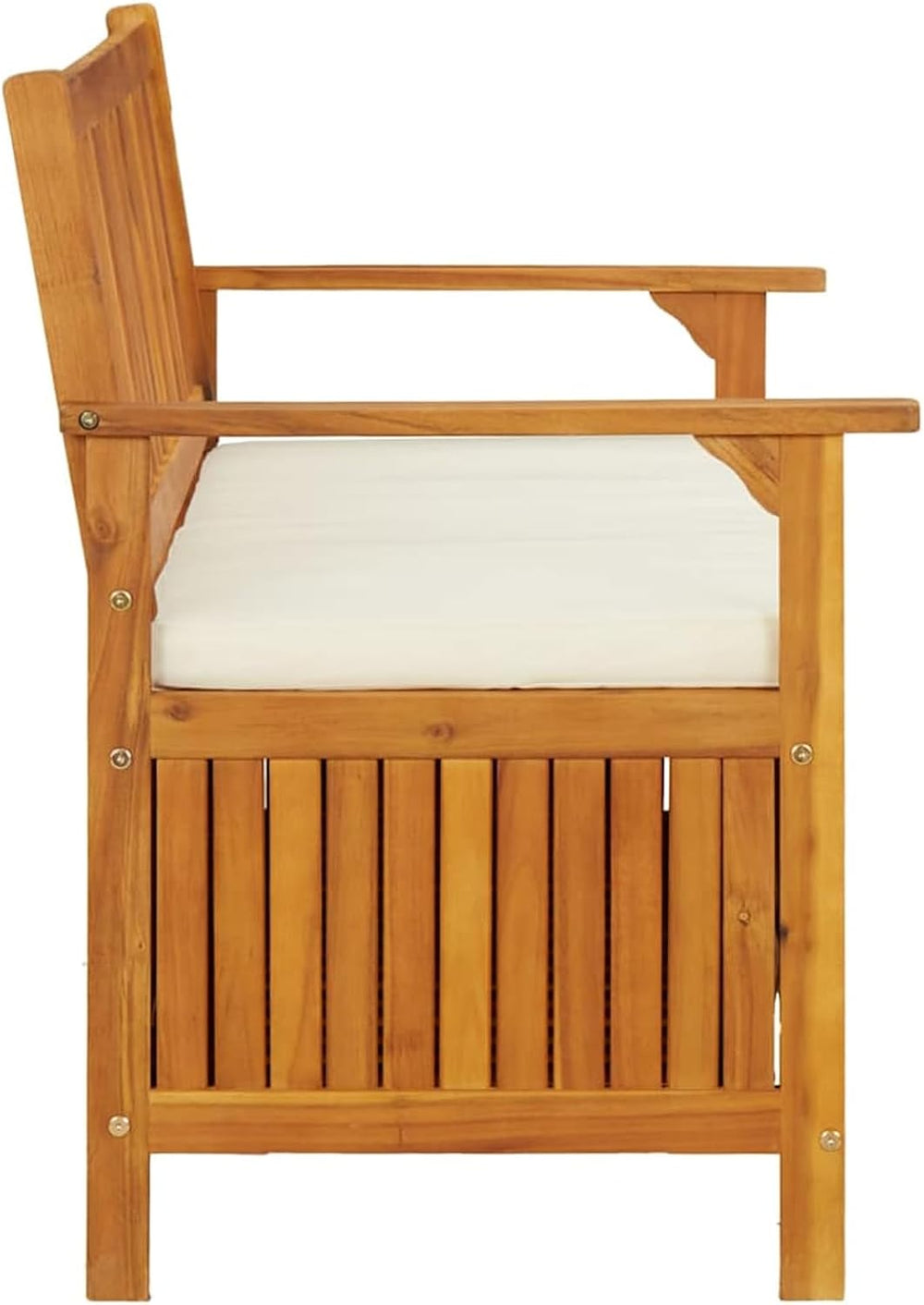 Gecheer Storage Bench Rustic Solid Acacia Wood 120x63x84 cm for Garden Outdoo...