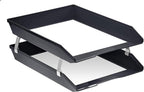 Acrimet Facility 2 Tier Letter Tray, Front Load, Letter Size/A4, Desktop File Organizer, Plastic (Black Color)