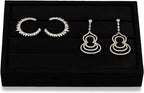 Black Velvet 3-Slots Jewelry Ring Display Tray Showcase Small Jewelry Display Organizer Tray for Rings(M)