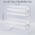 SNOWSTAR Acrylic Claw Clip Organizer Holder,360-Degree Rotating Claw Clip Holder and Storage,Hair Clip Organizer Display Clear Stand for Women and Girls