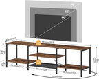 HOOBRO TV Stand with Power Outlets to 75 Inches, TV Console Table with Open Storage Shelves Cabinet, Industrial Media Entertainment Center for Living Room Bedroom, Rustic Brown and Black BF80DS01
