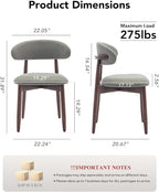 Dining Room Chairs Set of 6, Upholstered Farmhouse Dining Chairs, Modern Fabric Kitchen Chairs with Solid Wood Leg,Green