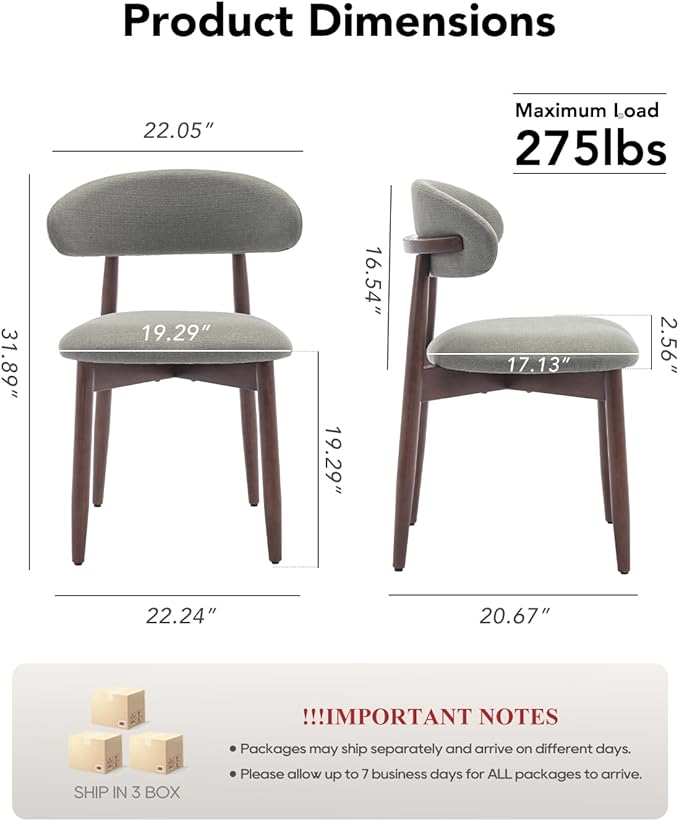 Dining Room Chairs Set of 6, Upholstered Farmhouse Dining Chairs, Modern Fabric Kitchen Chairs with Solid Wood Leg,Green