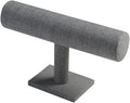 Coward T-Bar Bracelet Holder Organizer Jewelry Display Scrunchie Hair Ties Watch Stand for Home Organization Storage or Store Show Sell (Gray Linen)