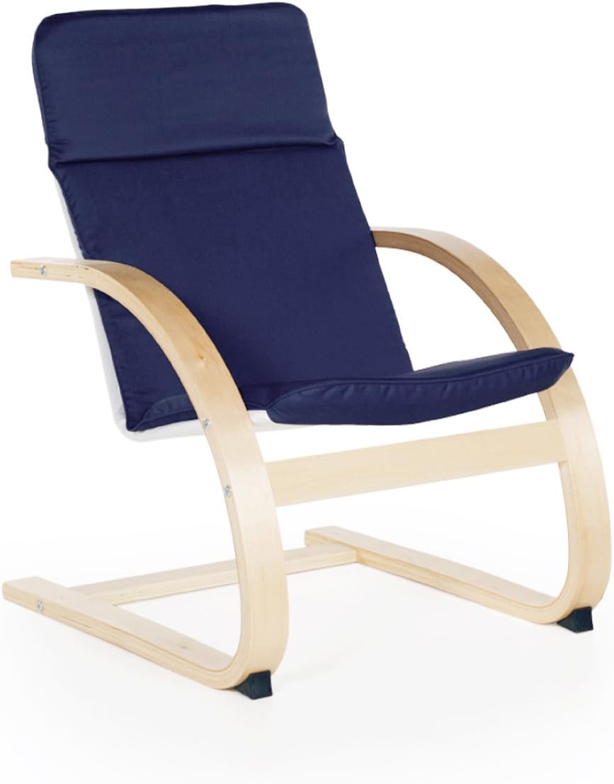 Guidecraft Kiddie Rocker - Blue, Comfortable Cushioned Children's Rocker with Wooden Frame, Classroom Seating for up to 120 Pounds