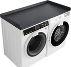 Kaboon Washer Dryer Countertop, Melamine Countertop with Edge Rails - 27.5" Depth x 54" Width Laundry Room Organization, Cloud Atlas/Black Marble Pattern