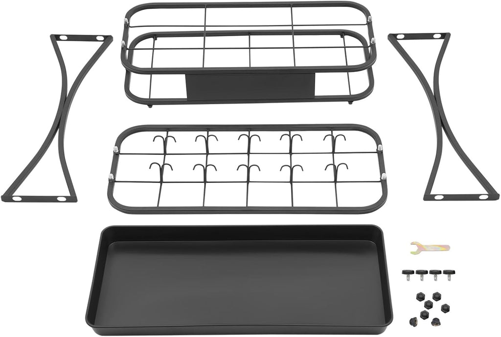 Industrial Metal Umbrella Holder Stand with 18 Slots & 20 Hooks, Free Standing Entryway Organizer with Removable Drip Tray Heavy-Duty Rust-Proof Design for Home, Office, Hotel, Patio Decor