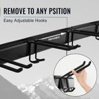 Wall Mount Tool Storage Rack, Garage Organization, Heavy Duty Garage Storage Tool Organizer, Garden Tool Wall Hooks and Hangers, Hold Up to 350lbs Black 2Pack