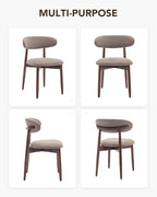 Dining Room Chairs Set of 4, Upholstered Farmhouse Dining Chairs, Modern Fabric Kitchen Chairs with Solid Wood Leg,Camel