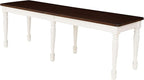 Crosley Furniture Shelby 6-Piece Traditional Dining Table Set for 7 with 4 Chairs and a Wood Bench, Distressed White